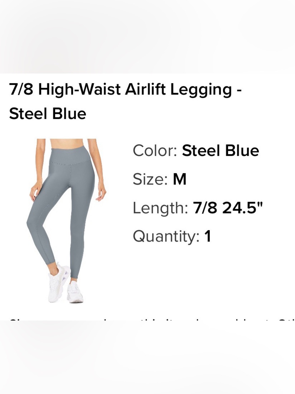 ALO Yoga 7/8 High-Waist Airlift Legging - Steel Blue